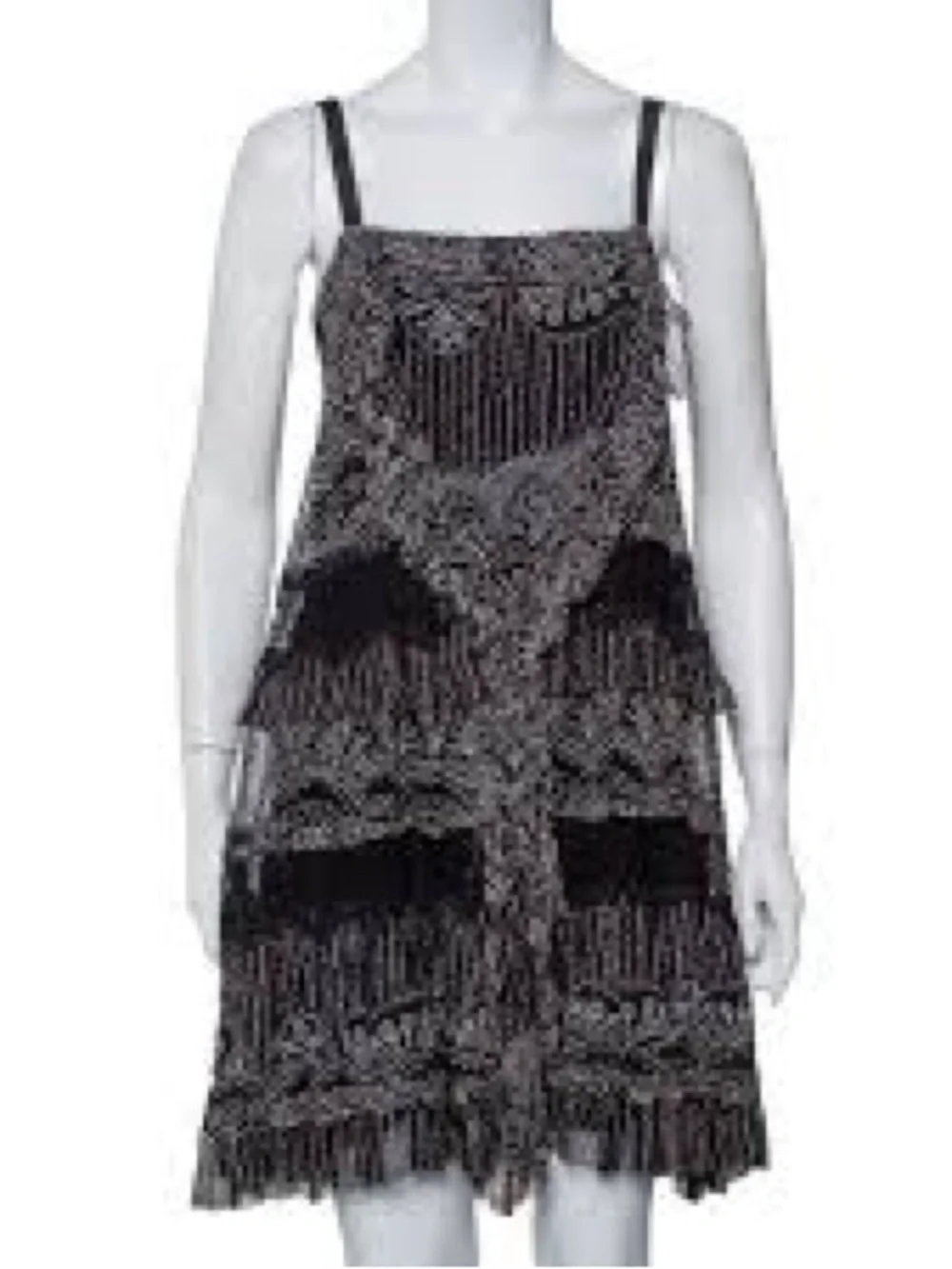 Diane von Furstenberg Black Printed Silk Taleen Mini Dress - Picture 1 of 4